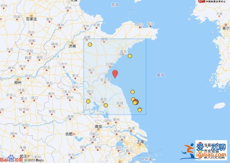 江蘇連云港市贛榆區海域發生3.8級地震？